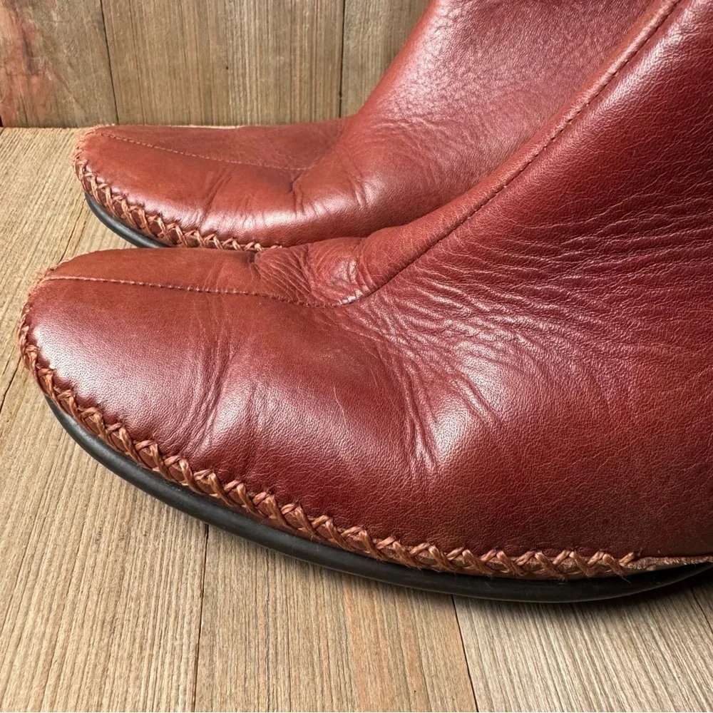 Pikolinos Brown Leather Women’s Ankle Boots w/ Moccasin‎ Stitching size 9.5 (40)
